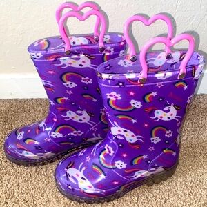 Unicorn Light Up Rain Boots size toddler 9